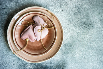 Table setting with hearts