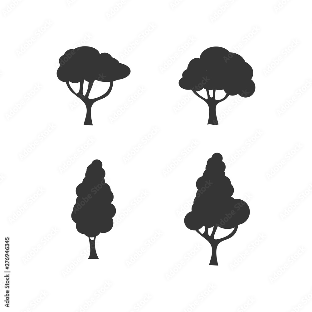 Aufkleber Tree icon template black color editable. Branch forest symbol vector sign isolated on white background. Simple logo vector illustration for graphic and web design.