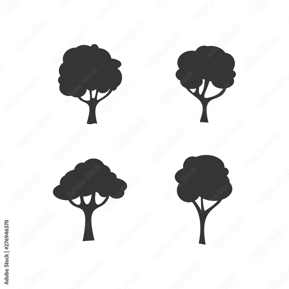 Aufkleber Tree icon template black color editable. Branch forest symbol vector sign isolated on white background. Simple logo vector illustration for graphic and web design.