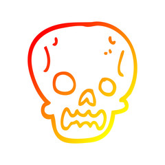 Obraz premium warm gradient line drawing cartoon halloween skull