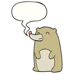 cute cartoon bear and speech bubble