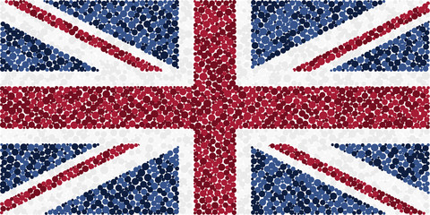United Kingdom  flag distributed circles dots illustration