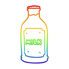 rainbow gradient line drawing cartoon chocolate milk
