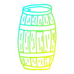 cold gradient line drawing cartoon beer barrel
