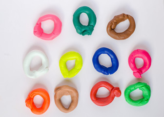 Kid play with colorful clay