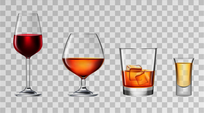 Vector illustration of alcohol glasses 