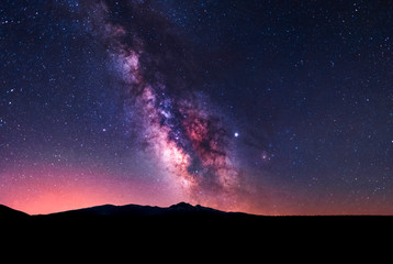 Beautiful milky way galaxy. Space background. Astronomical photo. - obrazy, fototapety, plakaty