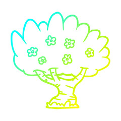 cold gradient line drawing Cartoon tree
