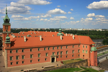 Naklejka na ściany i meble Royal Castle in Warsaw - view from the tower of the church of St. Anne
