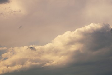 Dark and dramatic cloudy sky before thunderstorm and rain, Summer in GA USA.