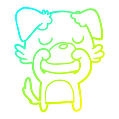 cold gradient line drawing cartoon dog