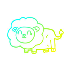 cold gradient line drawing cartoon lion