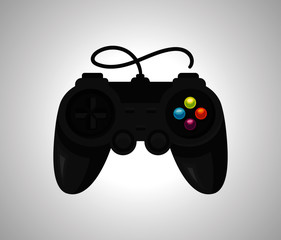 Joystick for video games vector flat material design isolated on white