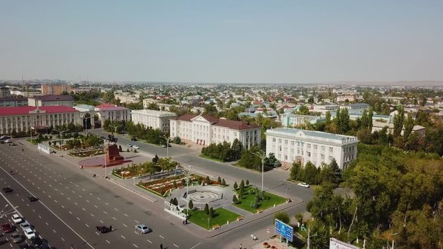 Taraz Kazahstan administration city center drone