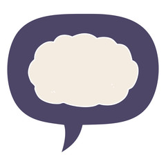 cartoon cloud and speech bubble in retro style