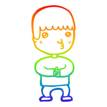 recommend clip art: rainbow gradient line drawing cartoon man thinking