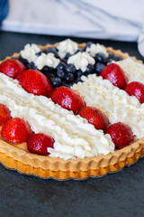 Patriotic American Flag Themed Fruit Tart Dessert