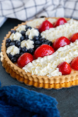 Patriotic American Flag Themed Fruit Tart Dessert