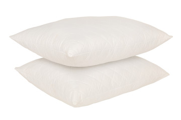 Fototapeta na wymiar two white pillows on pure white background, stock photography