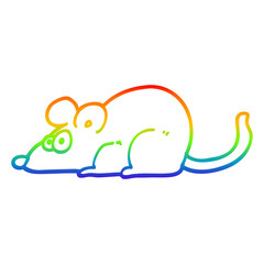 rainbow gradient line drawing cartoon rat