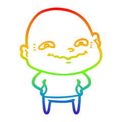 rainbow gradient line drawing cartoon creepy guy