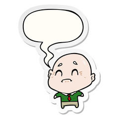 cartoon old man and speech bubble sticker