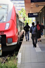 man in a train station