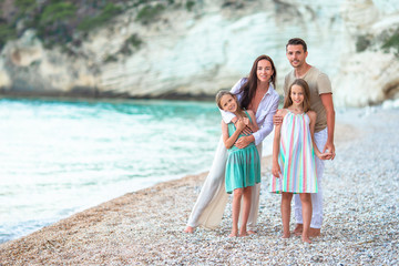 Young family on vacation have a lot of fun