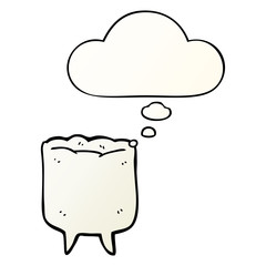 cartoon tooth and thought bubble in smooth gradient style