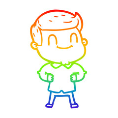 rainbow gradient line drawing cartoon friendly man