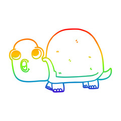 Fototapeta premium rainbow gradient line drawing cartoon shocked turtle