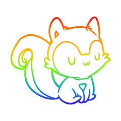 rainbow gradient line drawing squirrel