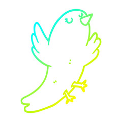 cold gradient line drawing cartoon bird