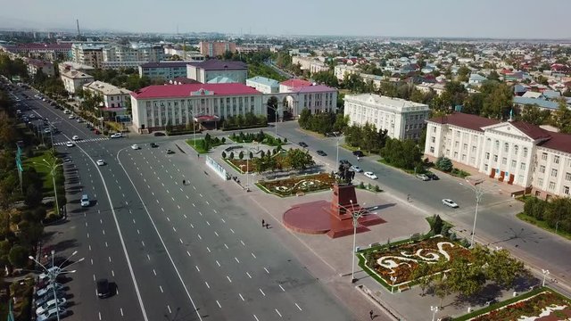 Taraz Kazahstan administration city center drone