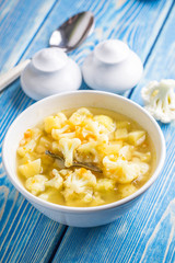 Fresh cauliflower soup.