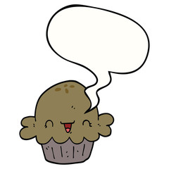 cute cartoon pie and speech bubble