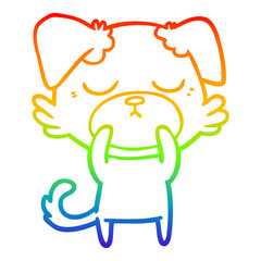 rainbow gradient line drawing cute cartoon dog