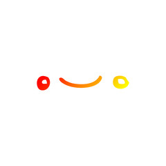 warm gradient line drawing happy cartoon face