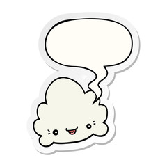 cartoon cloud and speech bubble sticker