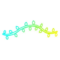 cold gradient line drawing cartoon vine with leaves