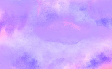 Violet gradient water color stained paper texture background. Soft smeared gentle light purple abstract watercolor illustration for aquarelle card design, vintage template