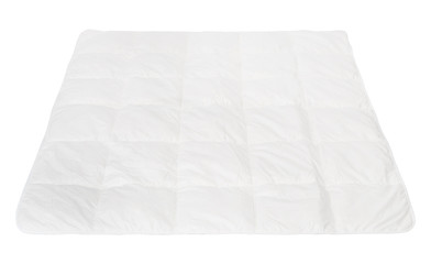 white duvet on pure white background, stock photography