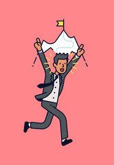 Winning businessman concept