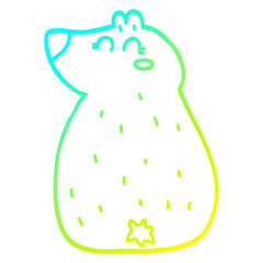 cold gradient line drawing cute cartoon bear
