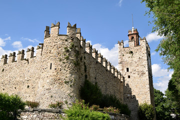 View of the medieval castle of Passirano in Lombardy - Italy