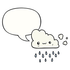 cartoon storm cloud and speech bubble