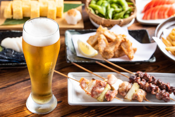 beer and japanese izakaya popular plates