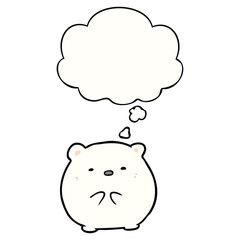 cartoon polar bear and thought bubble