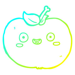 cold gradient line drawing cartoon apple