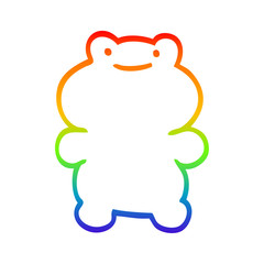 rainbow gradient line drawing cartoon frog